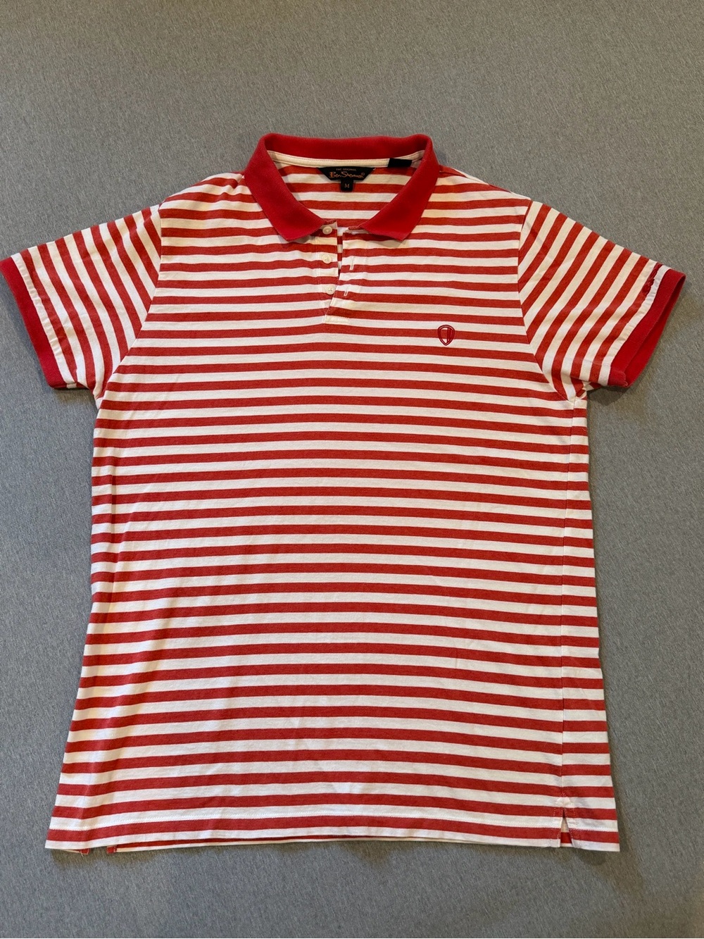 Ben Sherman Red and White Striped Polo